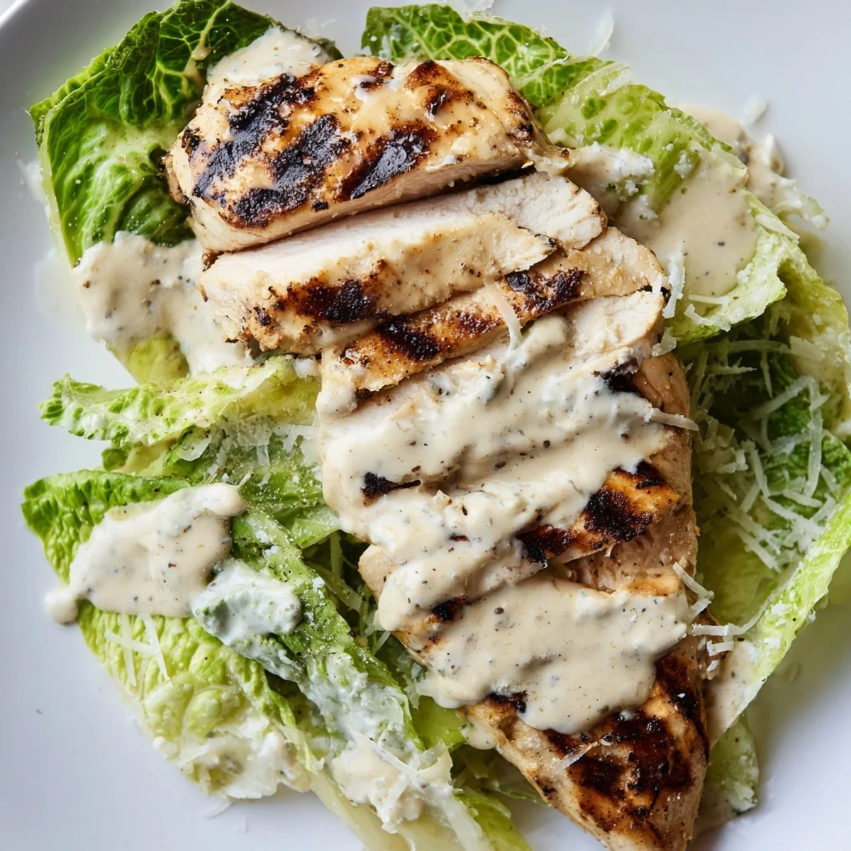 Freshly chopped lettuce and melted Parmesan cheese top the warm grilled chicken in this easy, homemade Caesar Chicken Sandwich.  