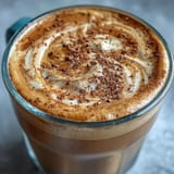 Creamy adaptogens latte of ashwagandha and reishi, a soothing morning drink.
