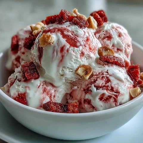 Homemade Strawberry & Banana Yoghurt Clusters on a baking sheet with fresh fruit garnish.