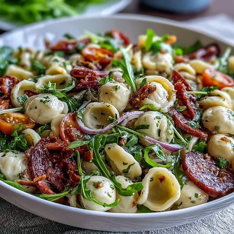 Delicious Spring Antipasto Pasta Salad bursting with fresh ingredients, perfect for picnics.