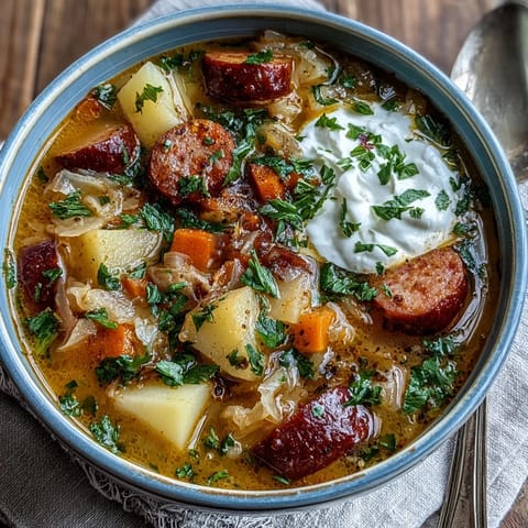 Tangy Sauerkraut Soup with Probiotics