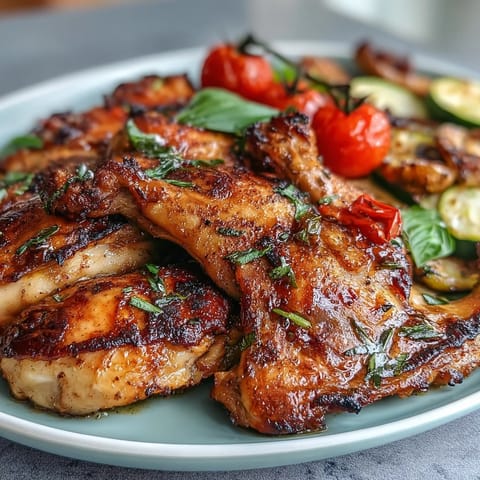 Vibrant sheet pan chicken with zucchini and cherry tomatoes, bursting with fresh spring flavors and herbs.