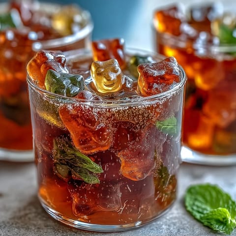 Refreshing Gummy Bear Lemonade Jelly Cups, a sweet, jiggly dessert perfect for sunny days.