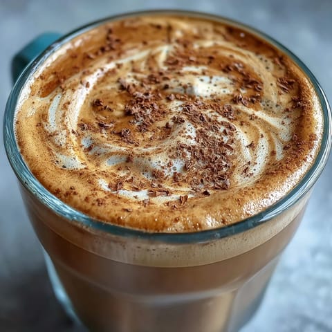 Creamy adaptogens latte of ashwagandha and reishi, a soothing morning drink.