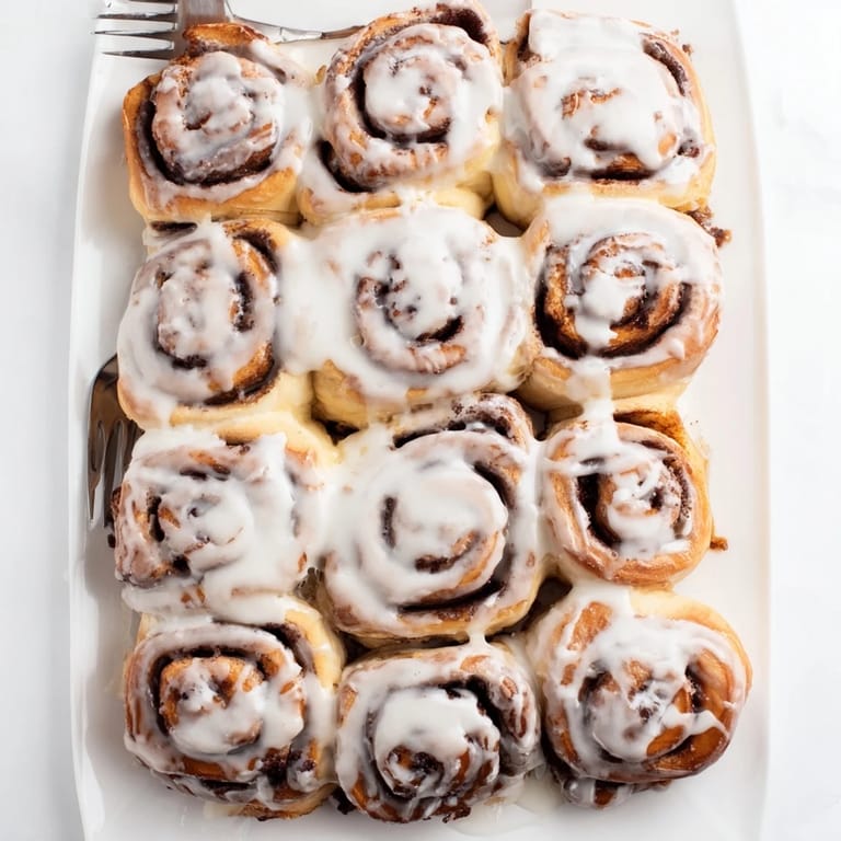 Warm spiraled Cinnamon Rolls with a sweet cinnamon sugar filling, perfect for brunch with family and friends.
