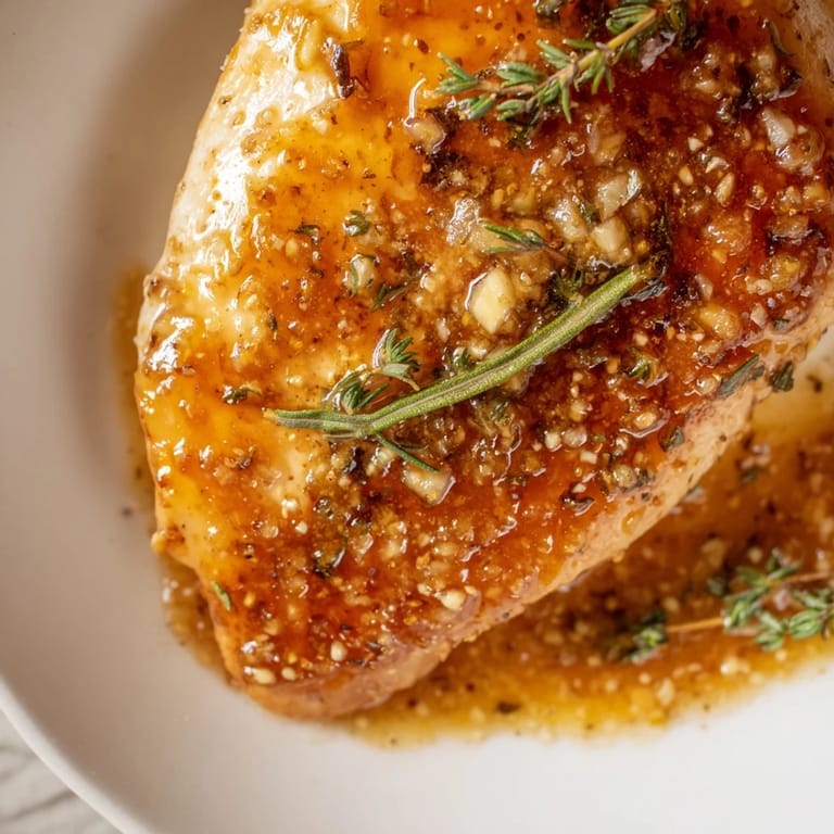 Sizzling seared chicken coated in a sweet and tangy honey Dijon mustard sauce, bubbling in a warm, buttery skillet.