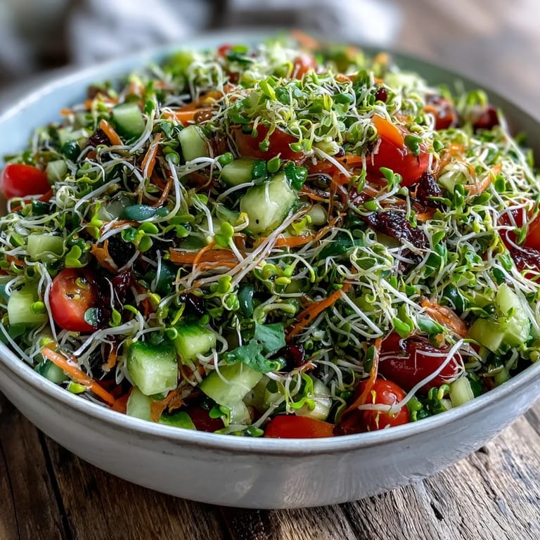 Crisp Sprouted Seed Salad ready to serve, bursting with natural goodness.