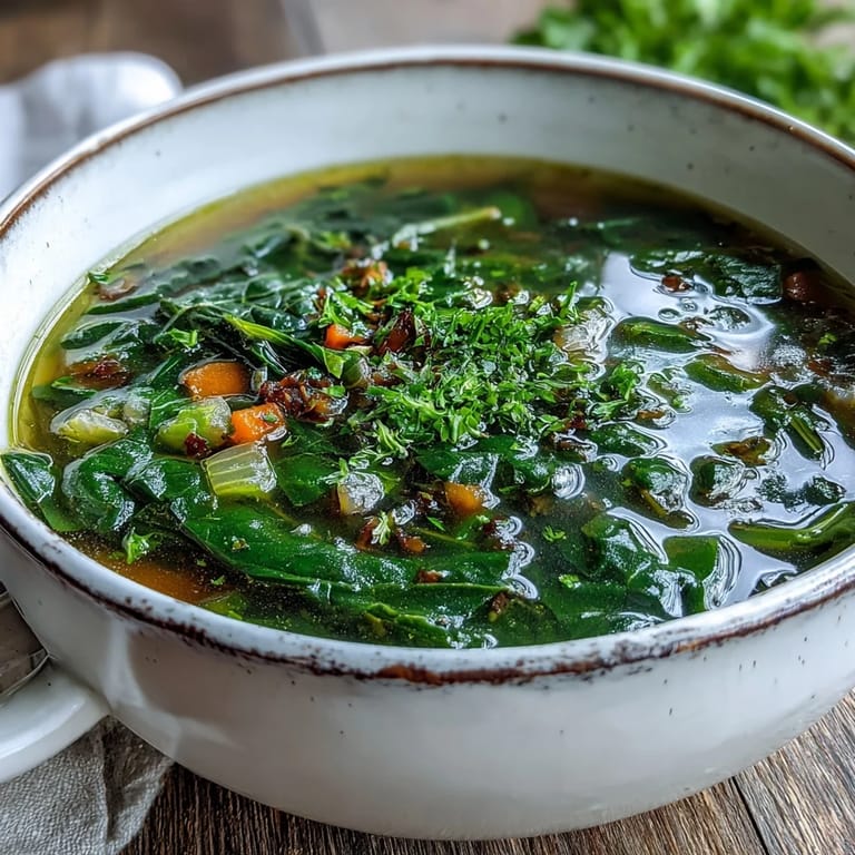 A wholesome vegetarian Swiss chard soup garnished with Parmesan cheese, a squeeze of lemon, and a spoon for a comforting, easy meal.  