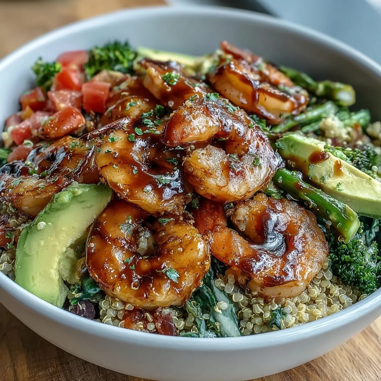 Bright balsamic dressing drizzles over the colorful vegetable medley of asparagus and tomato, creating an appetizing, nourishing gluten-free main dish. 