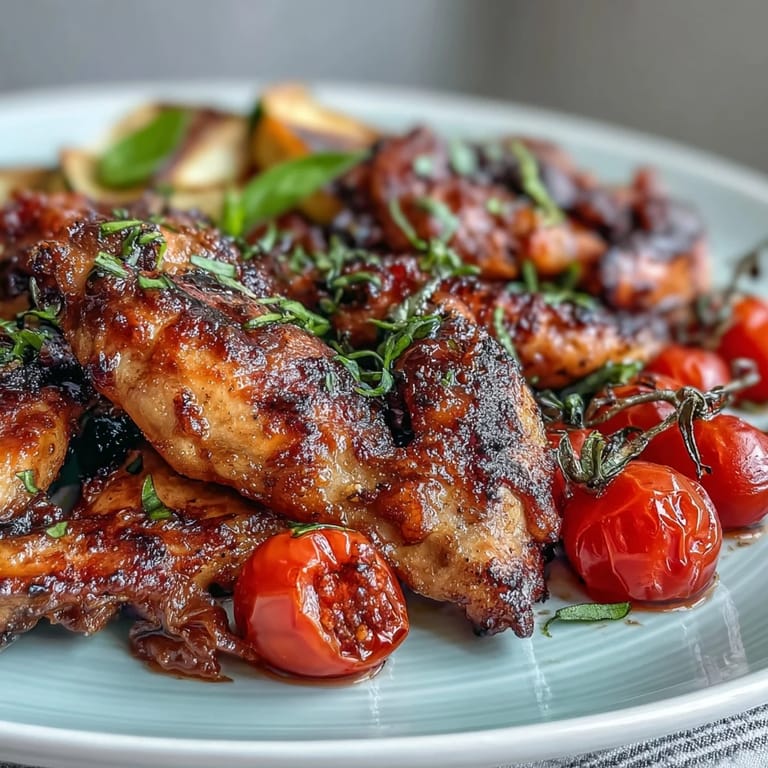 Easy one-pan dinner featuring juicy chicken, tender zucchini, and sweet cherry tomatoes roasted to perfection.
