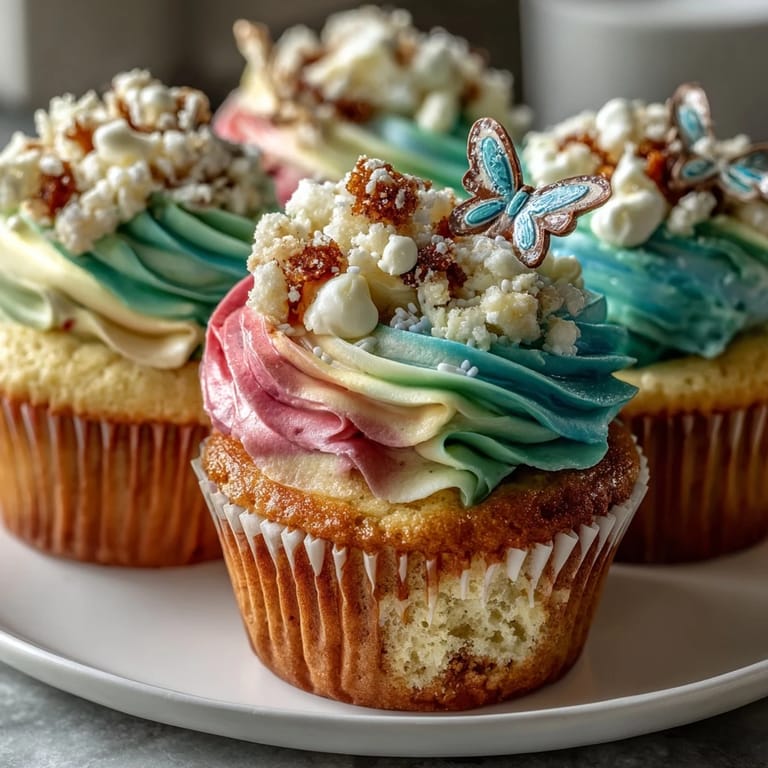 Delicate Spring Cupcakes with Pastel Butterfly Buttercream, showcasing swirled buttercream in soft hues and charming butterfly decorations.