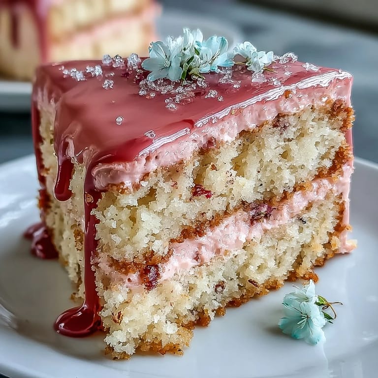 A beautiful slice of Bridal Shower Rosé Velvet Cake, ready for celebration.