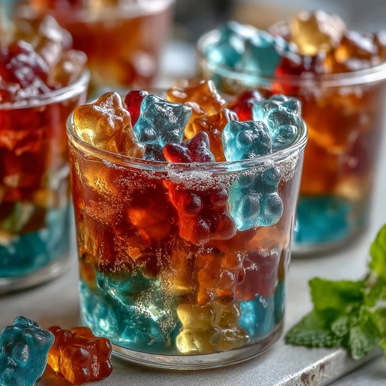 Close-up of easy Gummy Bear Lemonade Jelly Cups ready for an Instagram-worthy party.