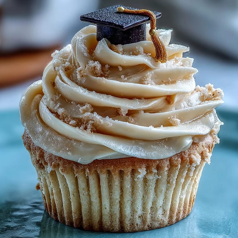 Decadent graduation cupcakes featuring handmade fondant caps, perfect for celebrating achievements.