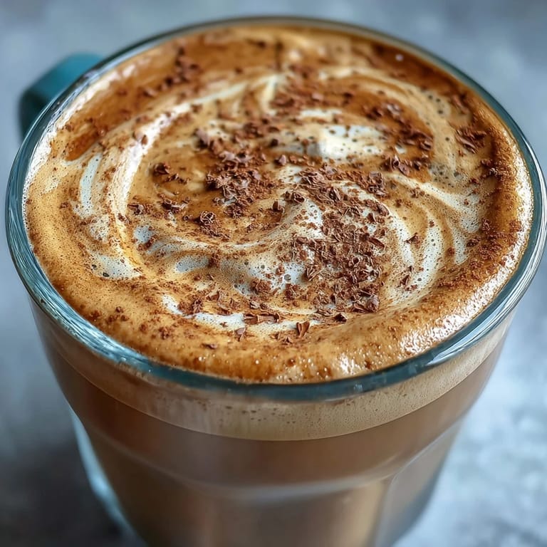 Creamy adaptogens latte of ashwagandha and reishi, a soothing morning drink.