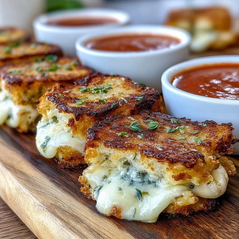 Delicious mini grilled cheese dippers piled high next to steaming homemade tomato soup.