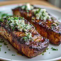 Golden seared sea scallops bathed in a fragrant lemon butter sauce, garnished with fresh parsley and lemon wedges.