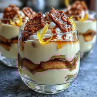 Individual limoncello tiramisu cups with creamy mascarpone and zesty lemon layers, garnished with white chocolate curls.