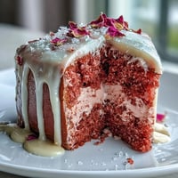 Blushing Bridal Shower Rosé Velvet Cake with elegant gold drip and creamy frosting.